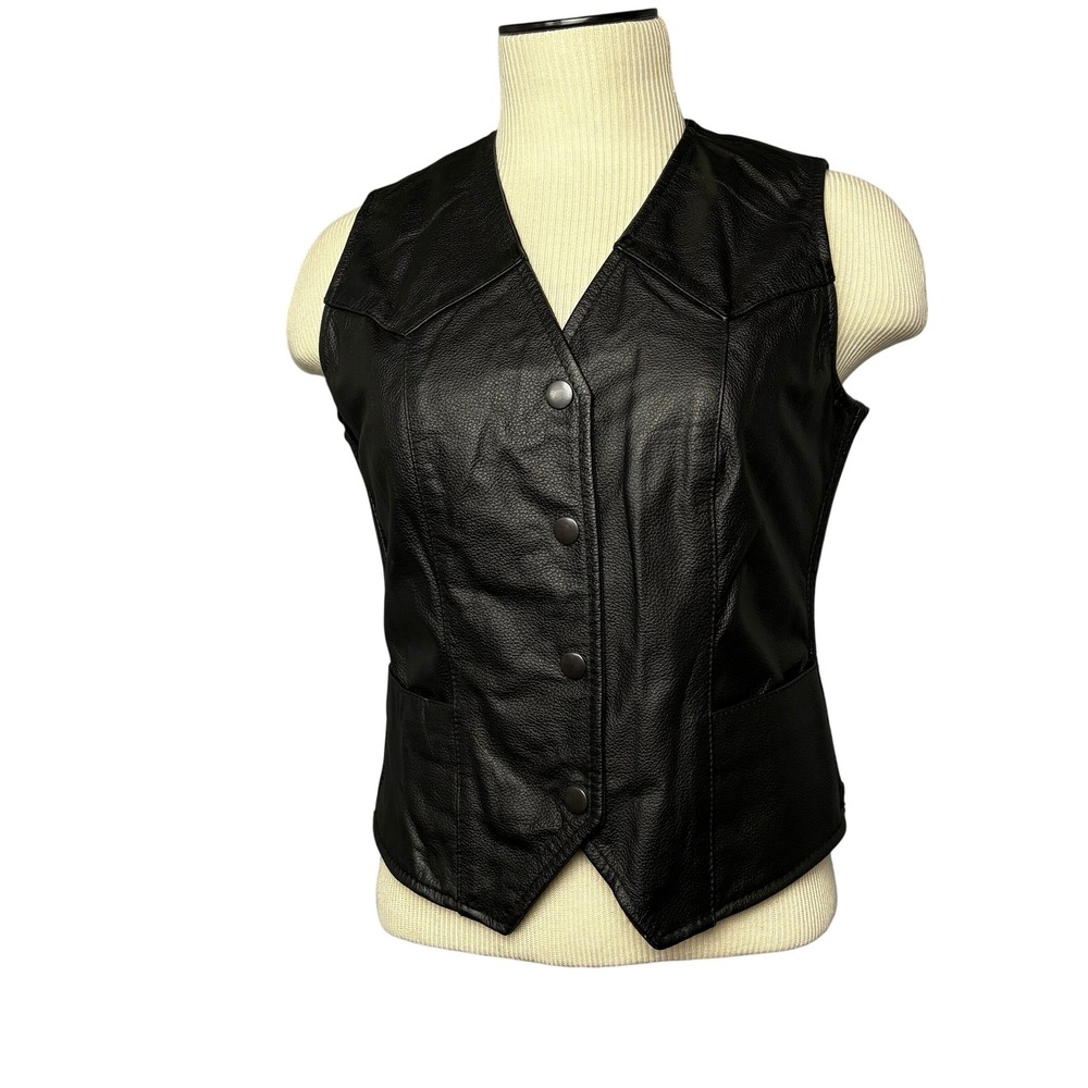 First Classics Women‎ XS Leather Motorcycle Vest Biker Cruiser Minimalist, Rebel